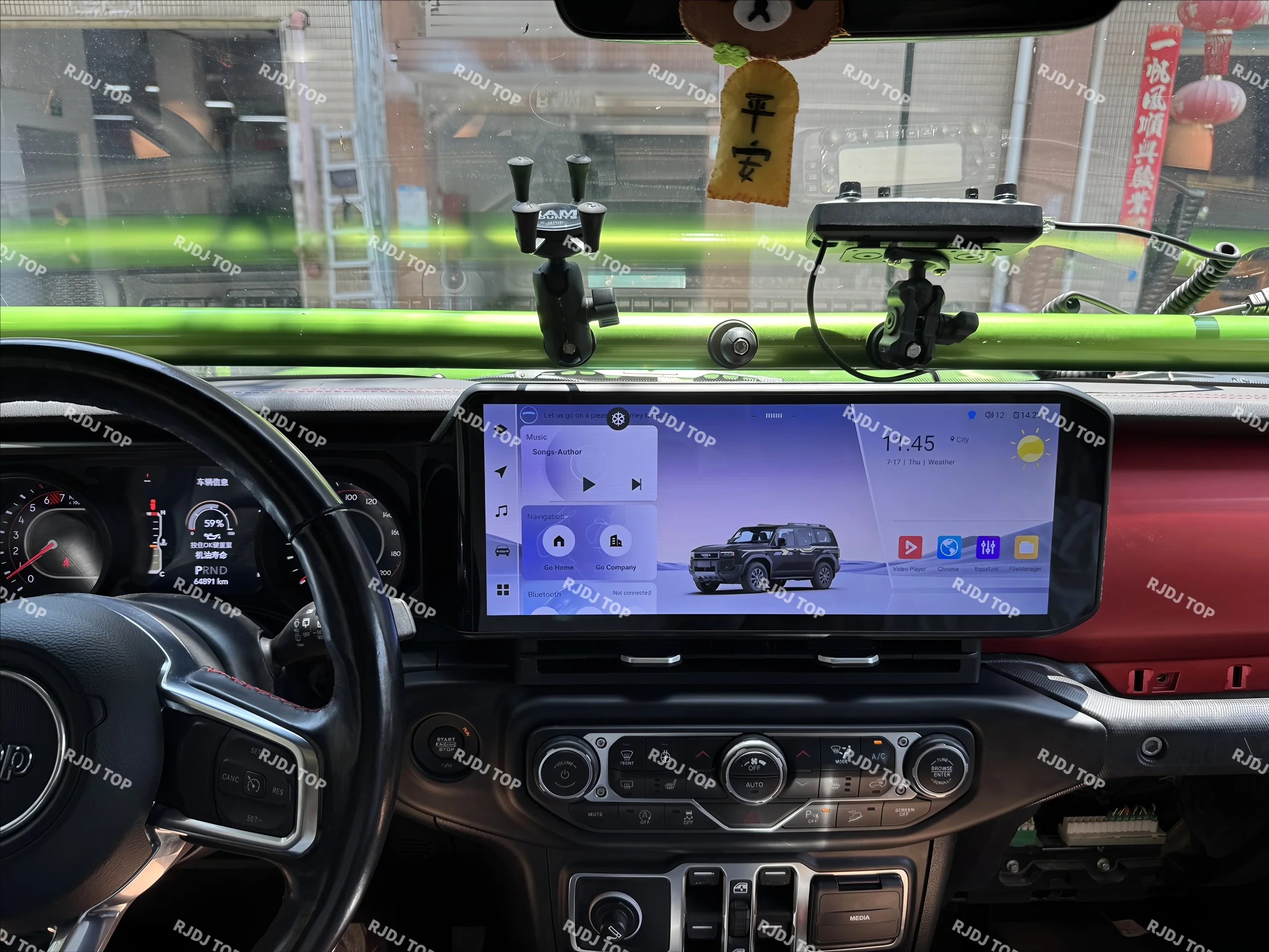 15 " Autoradio لسيارة جيب رانجلر JL 2018 2019 2020 2021 المصارع راديو السيارة الوسائط المتعددة مشغل فيديو GPS نافي Carplay رئيس وحدة