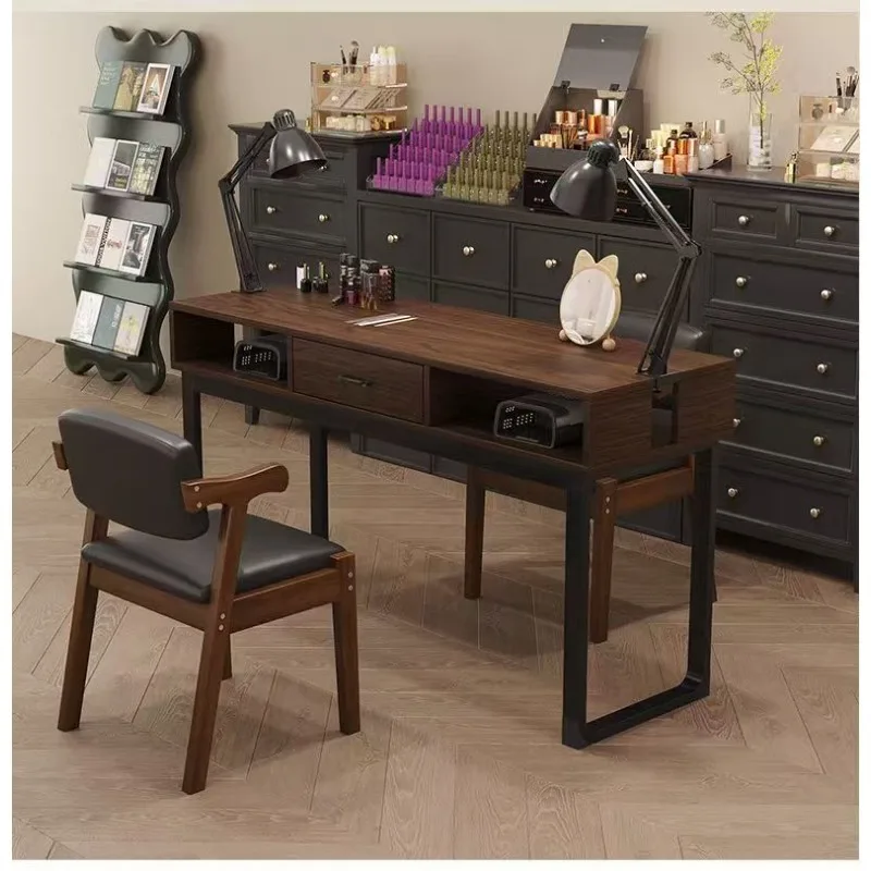 Retro upgraded thickened manicure table American simple table single double economical manicure shop special offer free shipping