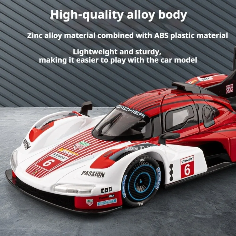 1:24 Scale 963 GT Sports Car Toy Models Alloy Diecast Shock Absorption Pull Back Front Wheel Steering Collection Model Supercars
