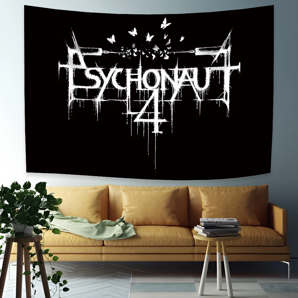 

Psychonaut 4, грузинский депрессионный черный металлический браслет, флаг, гобелен 60x90 см, 90x150 см, настенный декор для комнаты, общежития