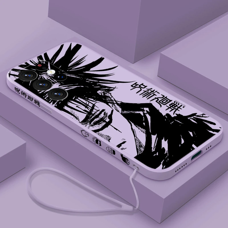 Jujutsu Kaisen Anime For Samsung S24 S23 S22 S21 S20 Fe S10 Note 20 10 Ultra Lite Plus Liquid Left Rope Phone Case