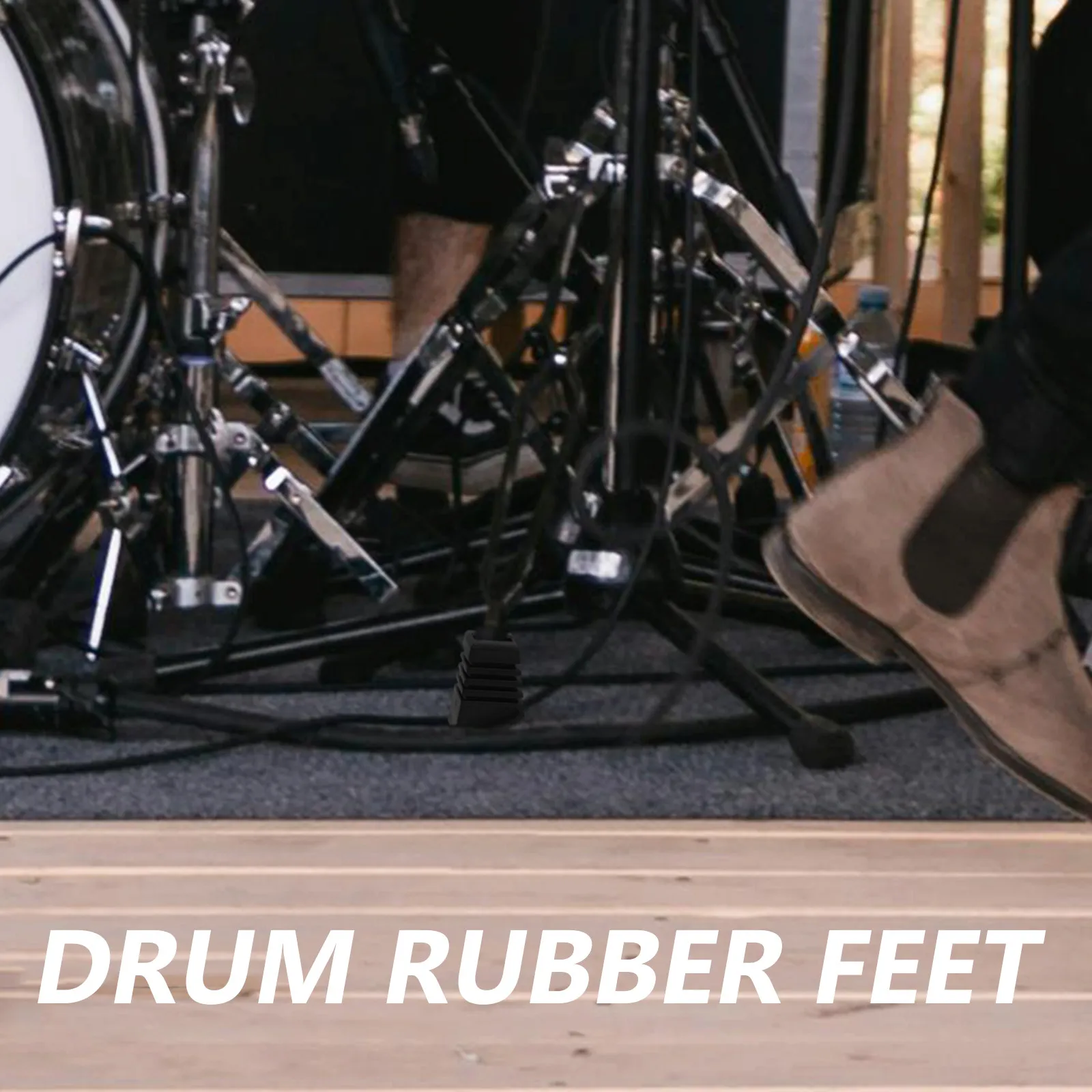 

3Pcs Rubber Drum Feet Drum Rack Foot Pads Anti-Slip Protection for Percussion Instruments Rack Legs Anti-Slip Rubber Feet