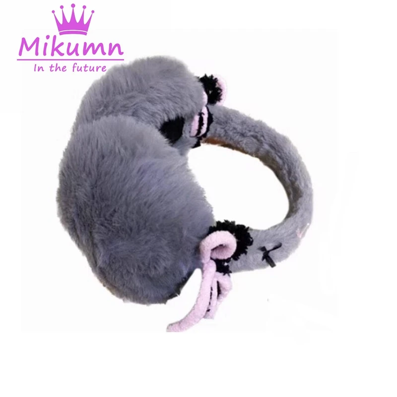 Mikumn Harajuku Y2k Cute Sweet Bow Plush Ear Warmer Women Girls Winter Warm Earmuffs Foldable Outdoor Cold Protection Ear Cover