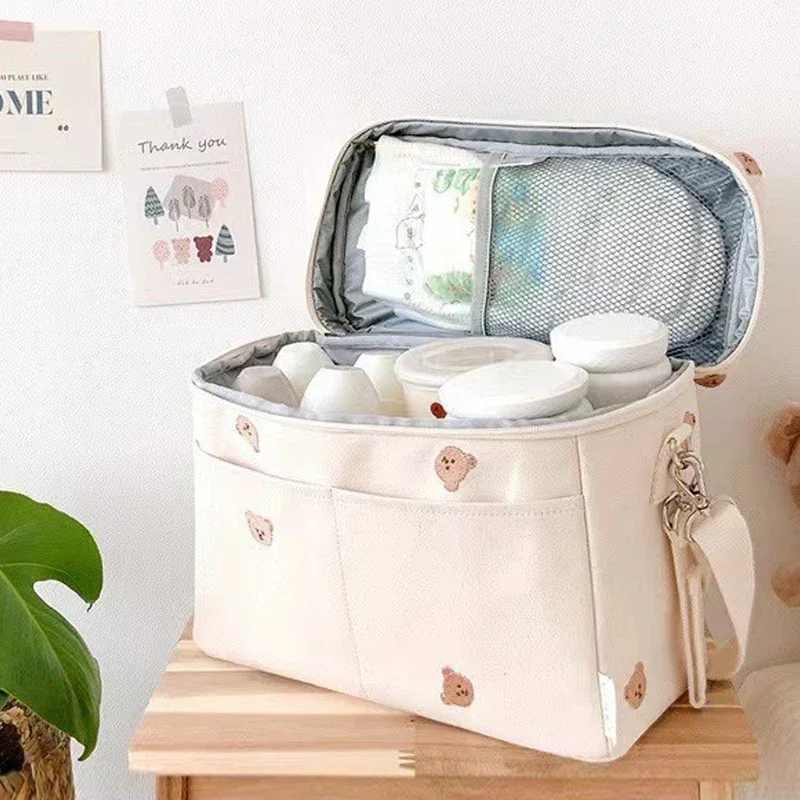 Baby Luiertas Outdoor Mama Schoudertas Waterdichte Babyfles Isolatie Mama Tas Baby Kar Opknoping Tassen Trolley Accessorie