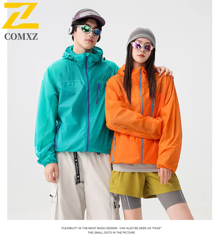 سترة بغطاء للرأس للحماية من الأشعة فوق البنفسجية للزوجين بلون الدوبامين UPF50 + حرير ثلجي قابل للتنفس للرياضات الخارجية ملابس واقية من الشمس #5