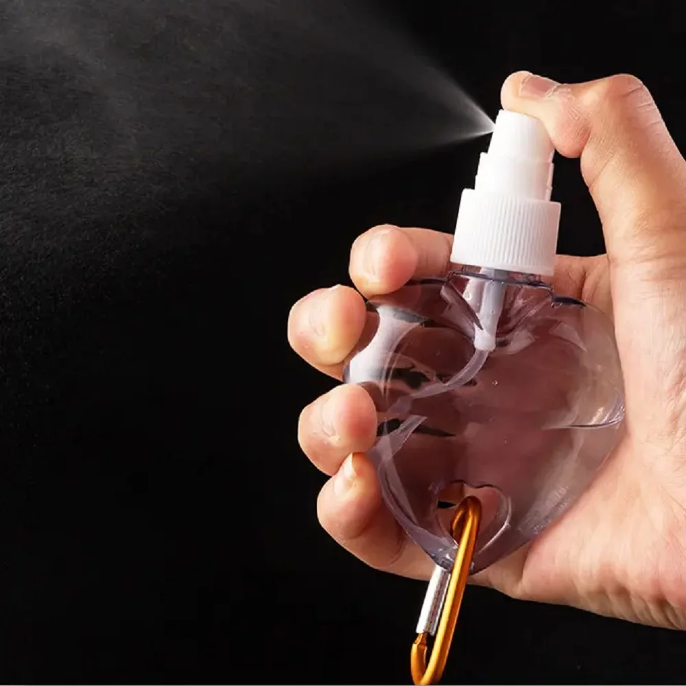 

50 мл ПЭТ-бутылка-распылитель, брелок, дезинфицирующее средство для рук, пластиковая бутылка-распылитель с брелоком в форме сердца