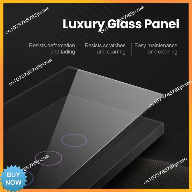 A10R Wifi Smart Wall Switch LED Light Switches 3 Gang Smart Touch Sensor Preto EUA Plug