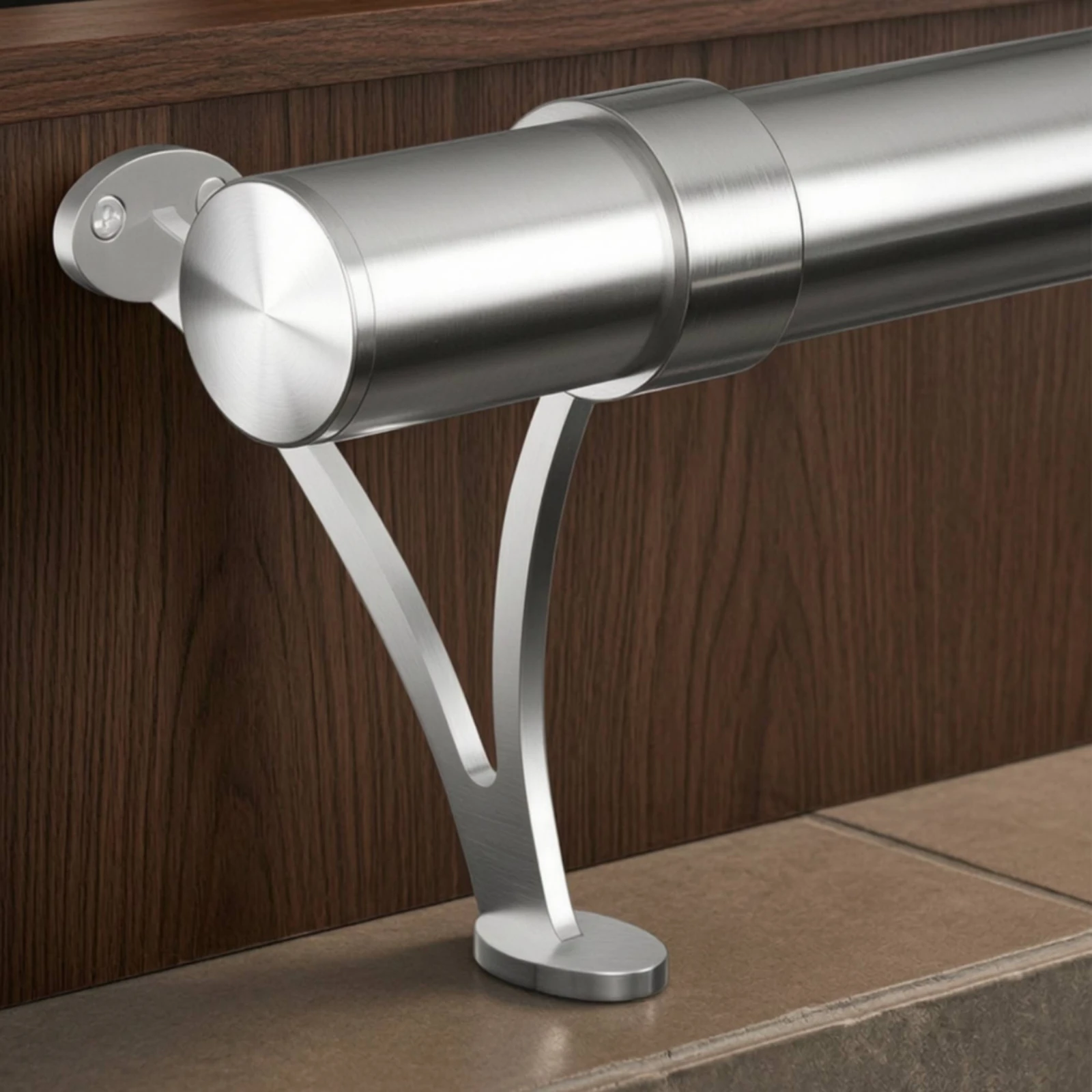 Handrail Bracket Polished Handrail Support with Clamp Clamp Railing Support Rust-Proof Hardware Heavy-Duty for Contractors