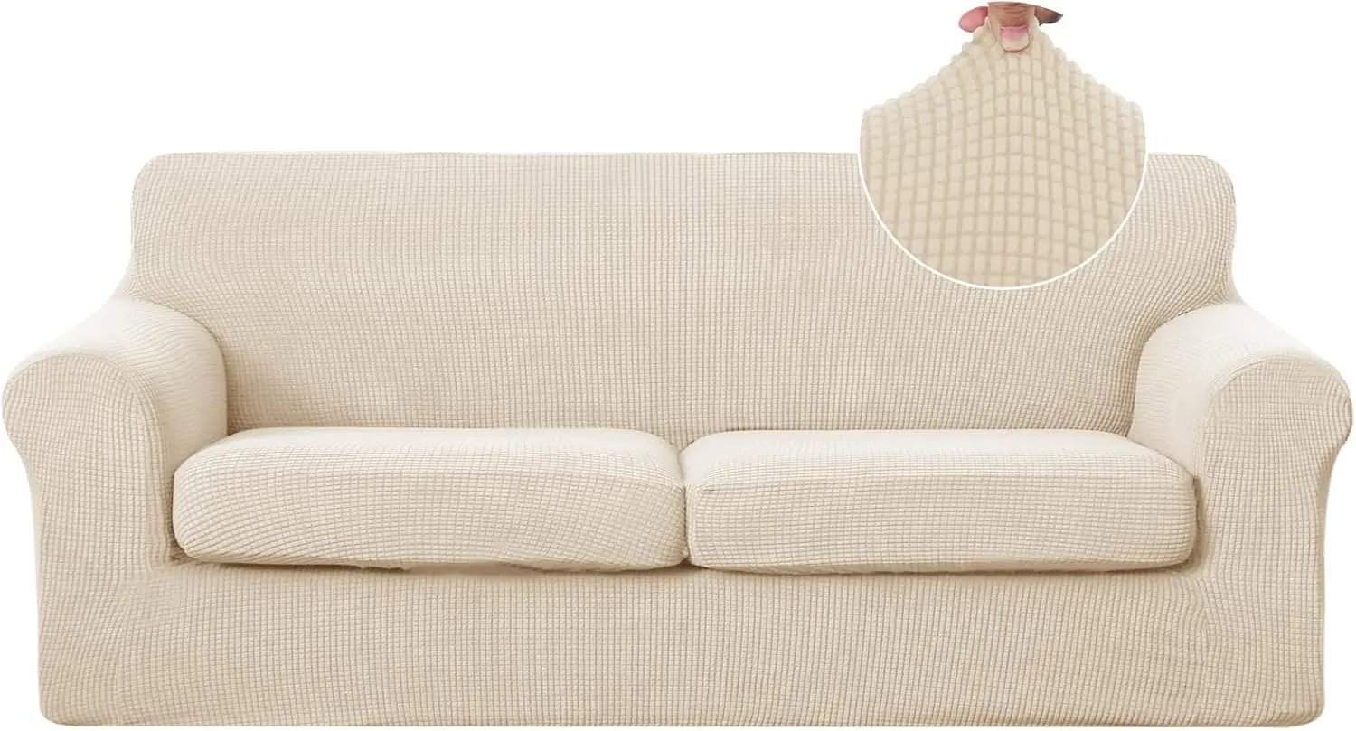 

3 Pieces Stretch Couch Cover Sofa Cover Washable Sofa Slipcover With Individual Seat Cushion For 2 Cushion Couch Sofa Pet