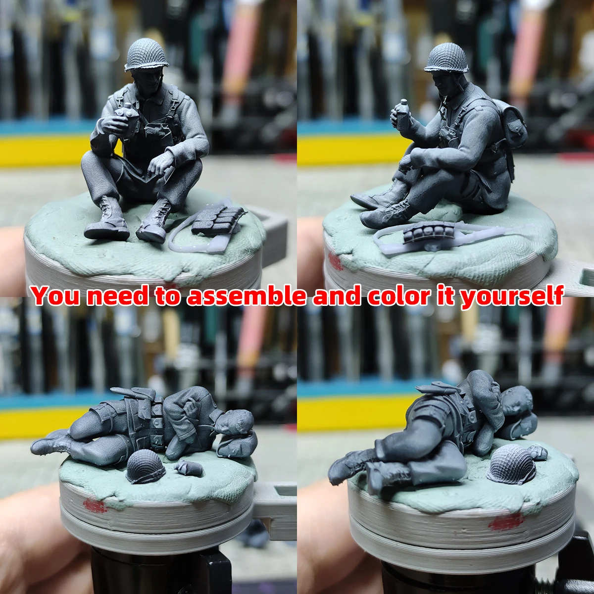 US-Soldaten Figuren-Set Militär-Modellbausatz Miniatur-Diorama Maßstabsgetreue Modelle 5 Stück 1/72 1/35 1/48 – Detail 2