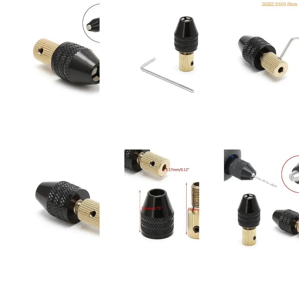 K1AE 3.17mm Electric Motor Shaft Mini Chuck Fixture Clamp 0.3mm-3.5mm Drill Bit
