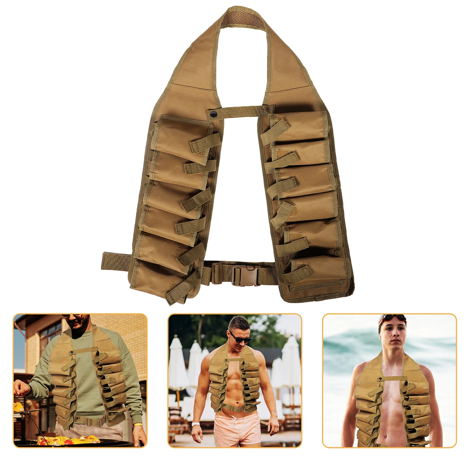 

Beer Shoulder Strap Black Holder for Outdoor Barbecue Party Hiking Lightweight Adjustable Beer Belt Suitable Men Women