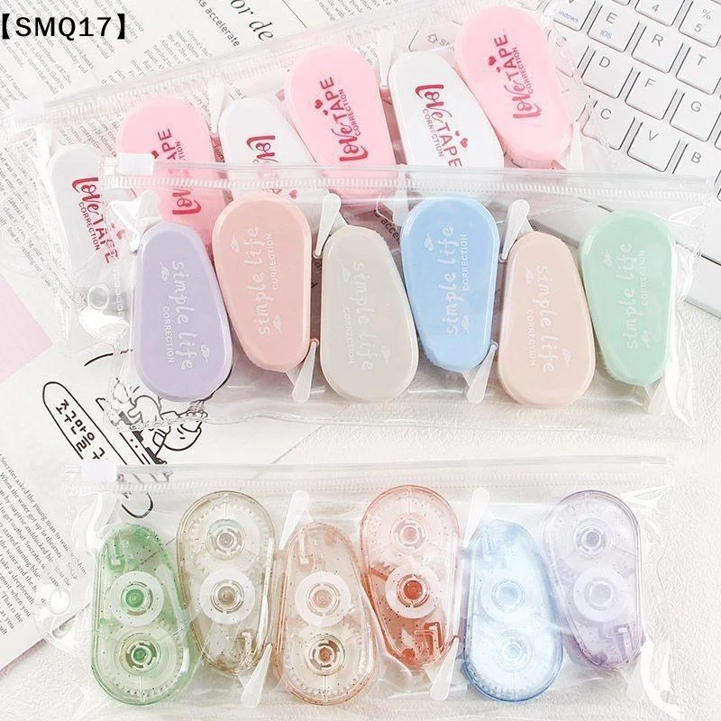 6Pcs Mini Correction Tapes Cute Pastel Colors Smooth Application Perfect For Students School Homework Office Daily Use【SMQ】