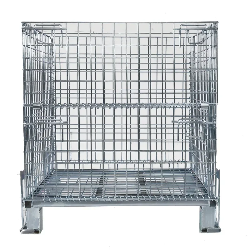 Commercial High Strength Foldable Screen Container Cage Cargo and Storage Equipment with Roller Type