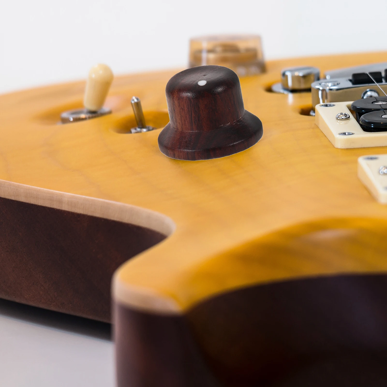 

Wood Guitar Knobs Dome Style Volume Tone Control For Electric Guitar Bass Smooth Rotary Potentiometer Cap Instrument