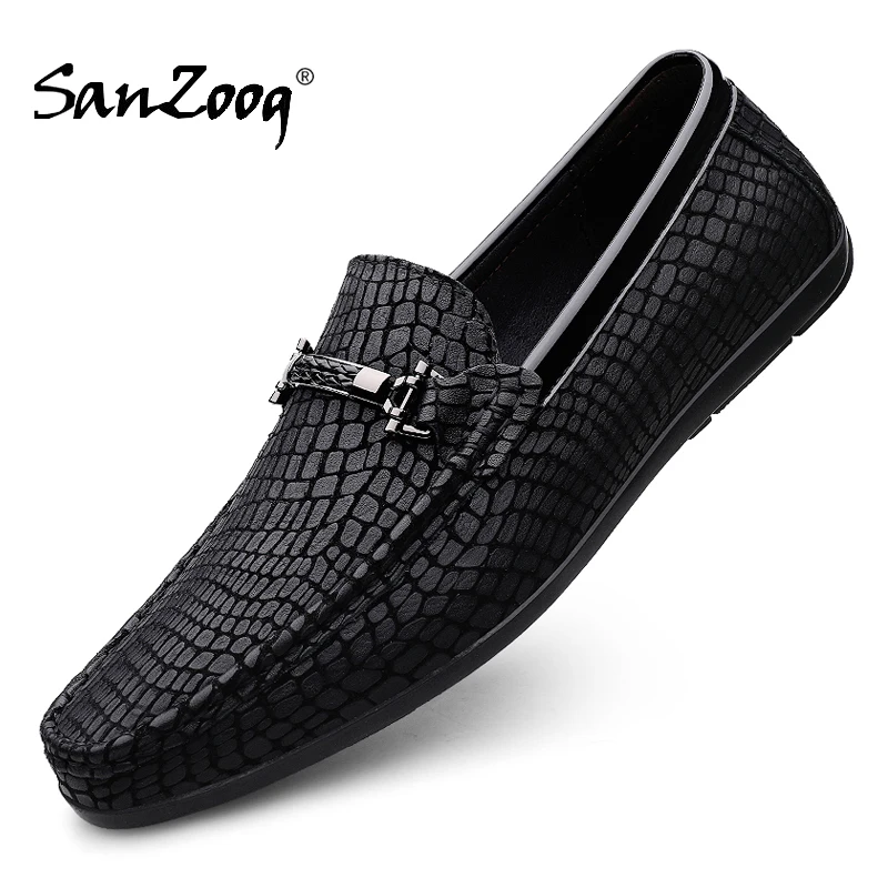 Genuine Leather Slip On Casual Shoes Men Loafers Fashion Luxury Brand Shoes Loafer Trendy Spring Autumn