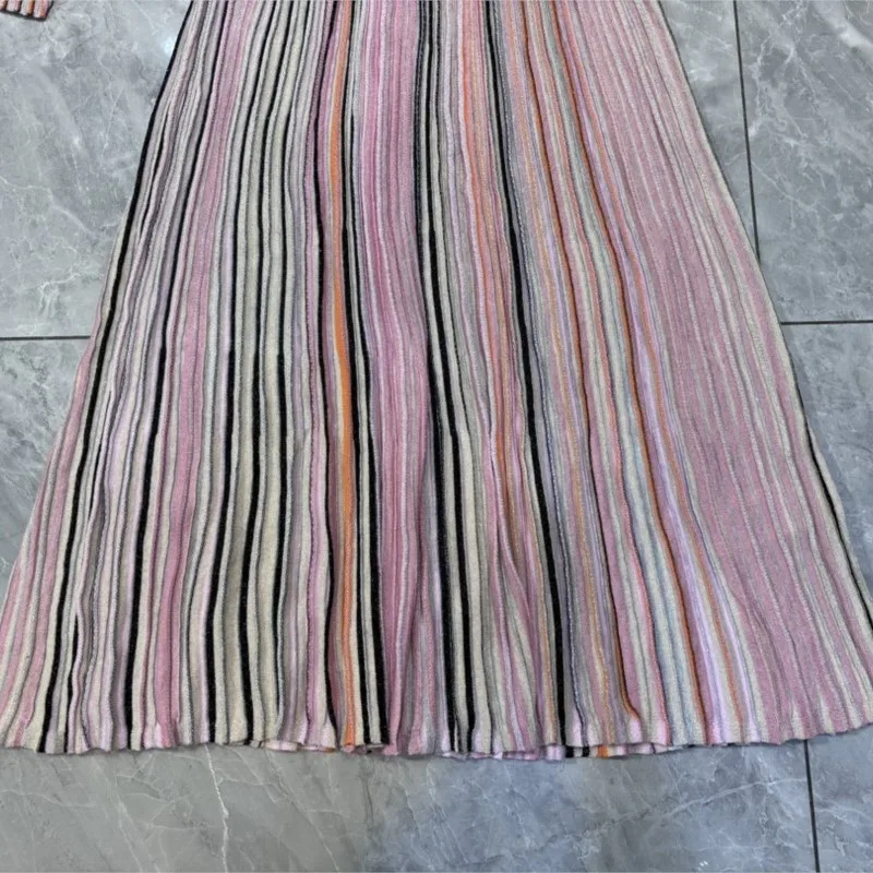 المال القديم نمط الرجعية الأزياء أوائل الخريف المألوف الملابس الجديدة اللون الصوف محبوك اللباس ميدي تنورة