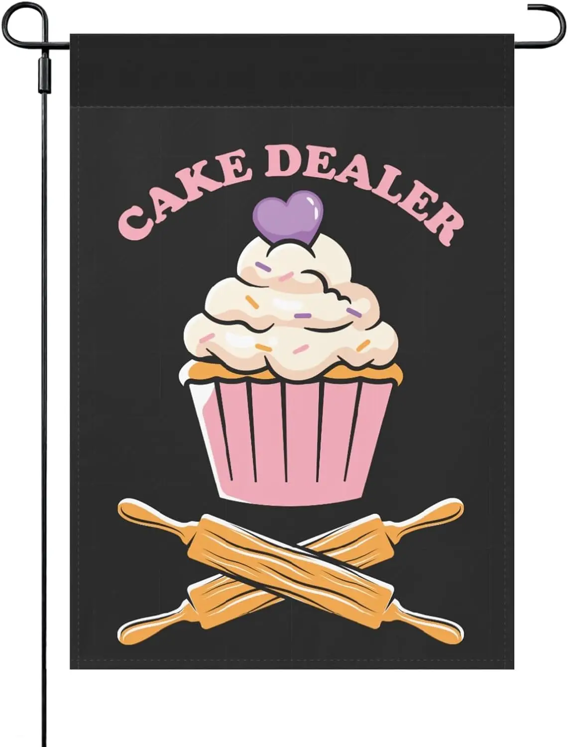 Cake Dealer Yard Flag Double Sided, Retro House Flags Outside Outdoor Flags Double Sided Yard Sign Cake Dealer Small Garden Flag