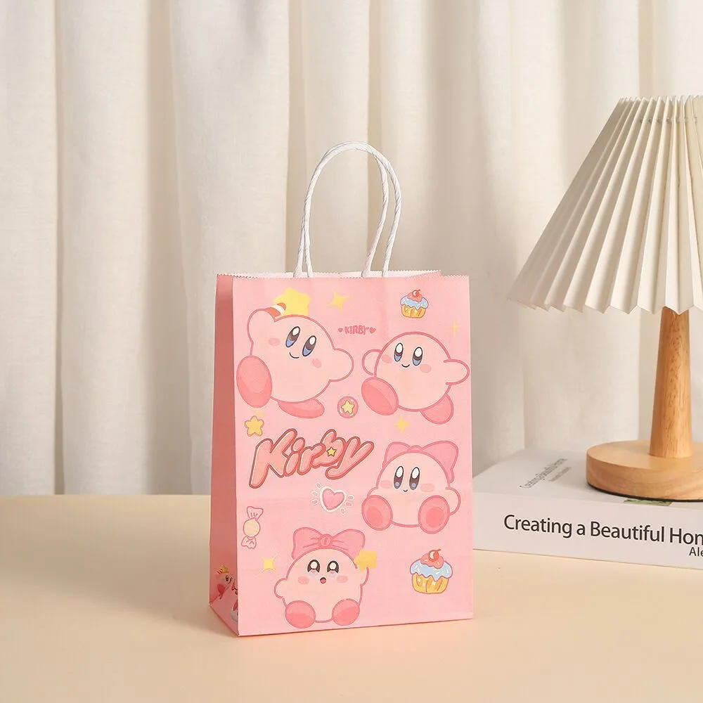 12Pcs/Set Kirby Party Supplies Gift Bag flat pocket Children Cartoon Theme Happy Birthday Candy Bag Toys Supplies