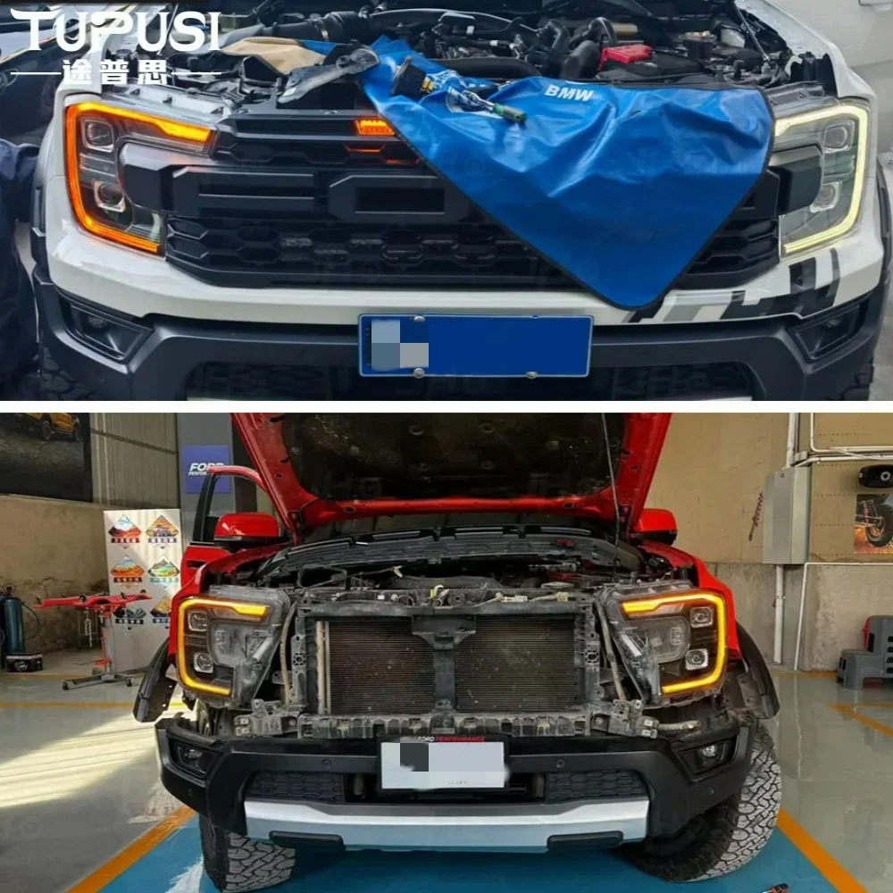 

Для Ford Ranger T9 матричный модуль указателя поворота DRL изменение цвета для янтарных фар дневного света, замена функционального автомобильного света