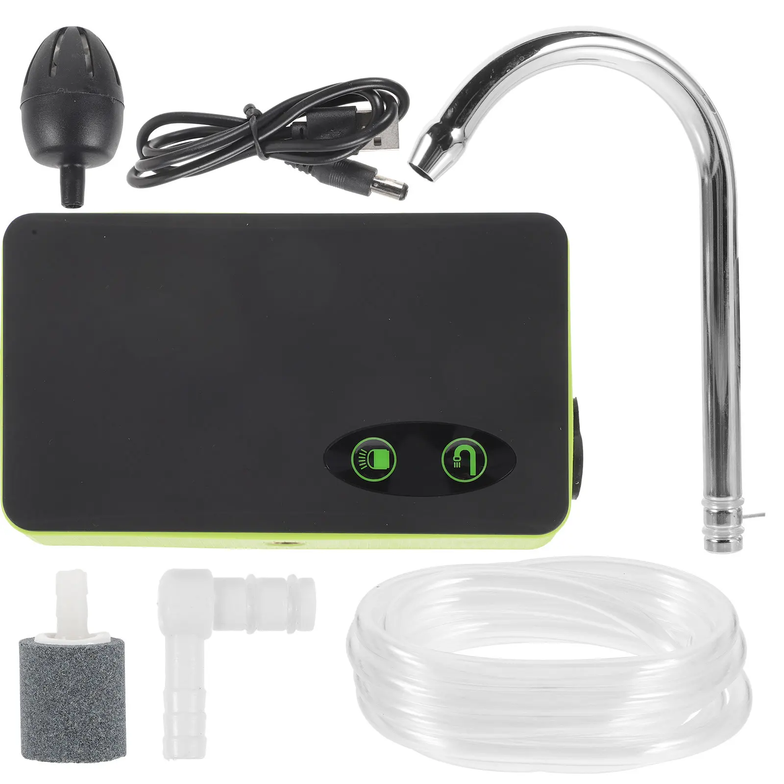 Green 3-in-1 Induction Charging Oxygen Pump for Fishing, Aeration, Bait Mixing, Water Circulation & Tank Cleaning