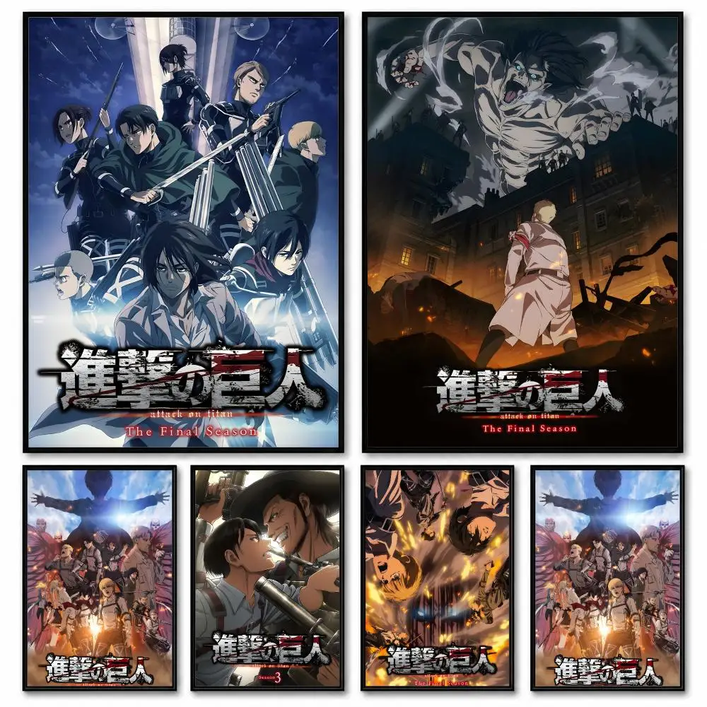 A-Attack on Titan Anime Poster Room Decor Home Wall Art Printing Waterproof Garage BedRoom Posters Gift