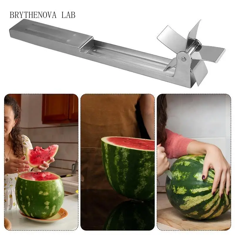 Stainless Steel Watermelon Cutter Windmill Shape Design Efficient Cutter Slicer Kitchen Gadgets Salad Fruit Slicer Tool