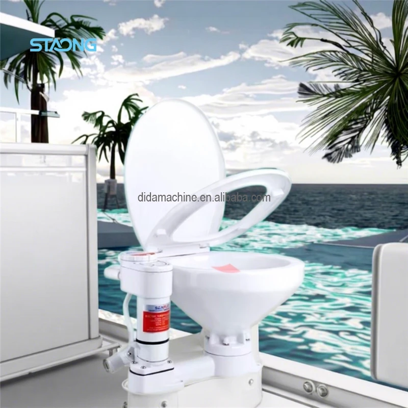 Electric Ceramic Self-Priming Toilet for Yacht RV Sailboat Speedboat-Marine Accessories Equipment