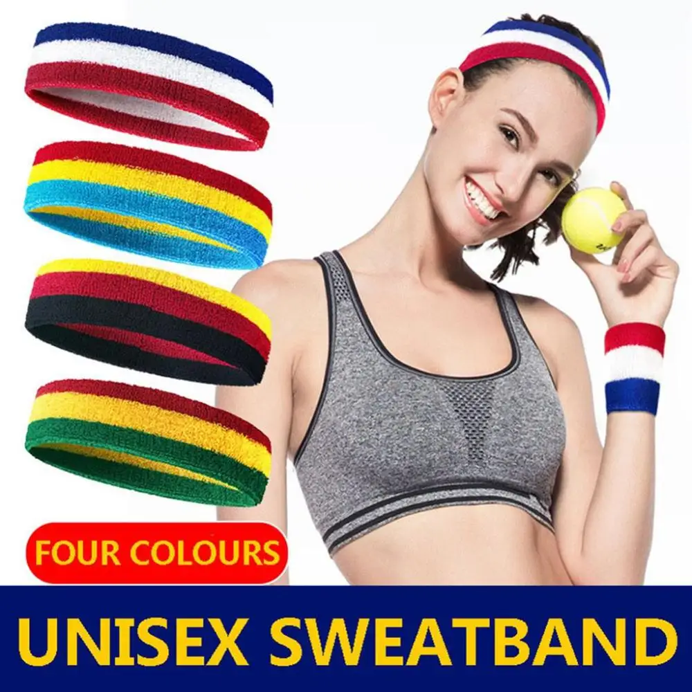 

Cotton 1PC Headband Stretch Gym Basketball Hairband Yoga Band Sweatband Head Band