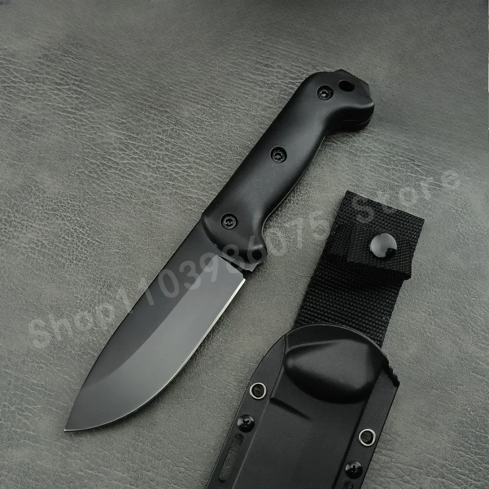 

GB BK2 Black Straight Blade 8Cr13Mov Blade Nylon Fiber Handle Portable Mountaineering and Hiking Knife Sharp Fruit Knife