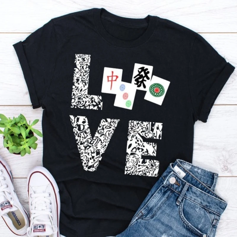 Mahjong Gifts Chinese Game Gifts Unisex Shirt Mahjong Tiles Mah Jongg Player Tee Mahjongg Game Mah Jong Love Unisex T-Shirt