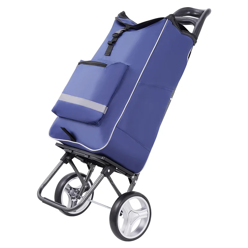 

Складная тележка для покупок 40 л с большими колесами из ЭВА, портативная ручная тележка-платформа для перевозки грузов