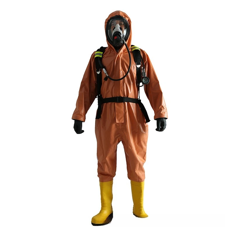 Light acid and alkali fire protection secondary one-piece chemical protective clothing SF6 anti-virus and chemical spray
