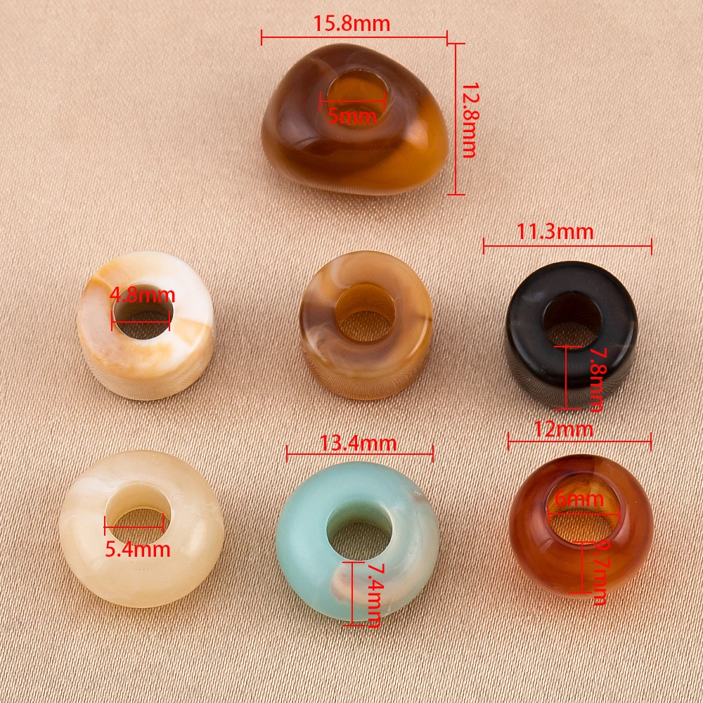 10 قطعة الخرز الاكريليك متعدد الشكل ثقب كبير الخرز المستديرة فضفاض خزر عازل لقلادة القرط DIY بها بنفسك مجوهرات اكسسوارات بالجملة #6