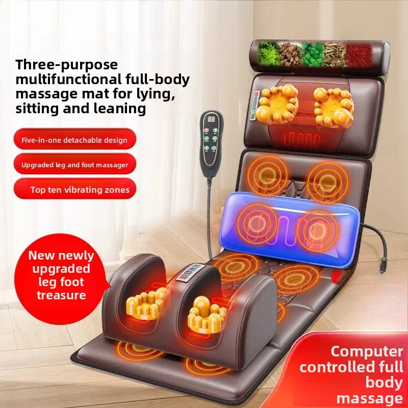 Multifunctional Automatic Kneading Full Body Massage Mattress Cushion For Cervical Waist Back Home Chair