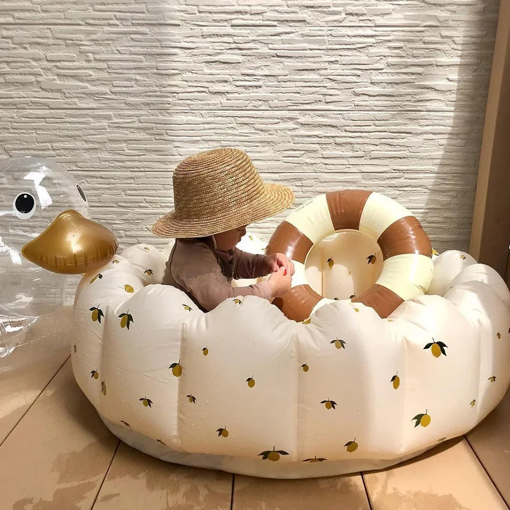90cmの膨脹式ベビー用プール、赤ちゃん用家庭用屋外用パドリングプール、柔らかいpvc製の丸いフェンス付きプレイスペースルーム、お風呂用プール