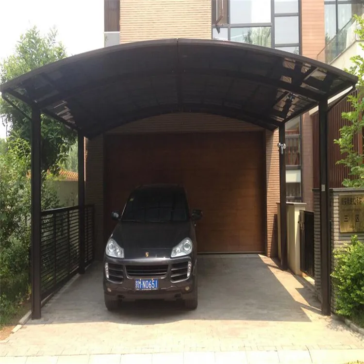 

High Snow Load Double Car Space Outdoor Canopy Polycarbonate Sheet Roof Carports Garages With Polycarbonate Roof