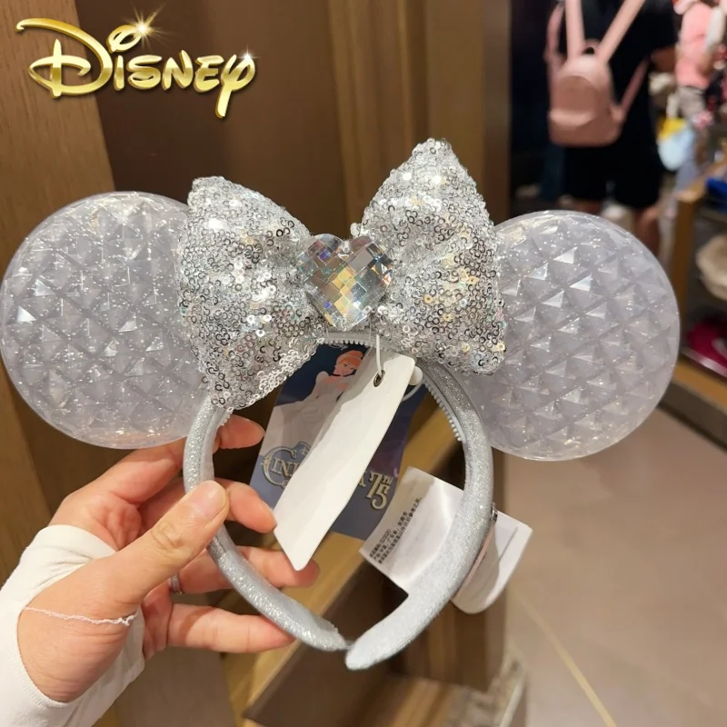 

Disney Parks Cinderella 75th Anniversary Crystal Minnie Ears Headband – Limited Edition Sparkle Bow Mickey Mouse Ears For Women
