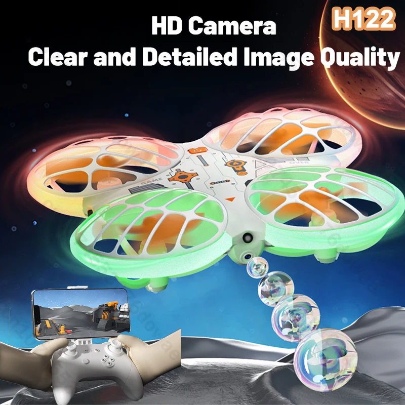 

H122 Мини RC Дрон 8K HD Камера Карманный НЛО со светодиодной подсветкой WIFI FPV Квадрокоптер для предотвращения препятствий Дрон Игрушки для мальчиков Рождество