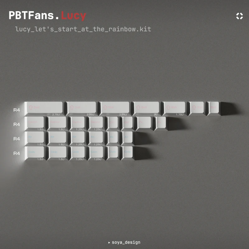 Pbtfans-ルーシーテーマキーキャップ、カスタムシンプルキーボード