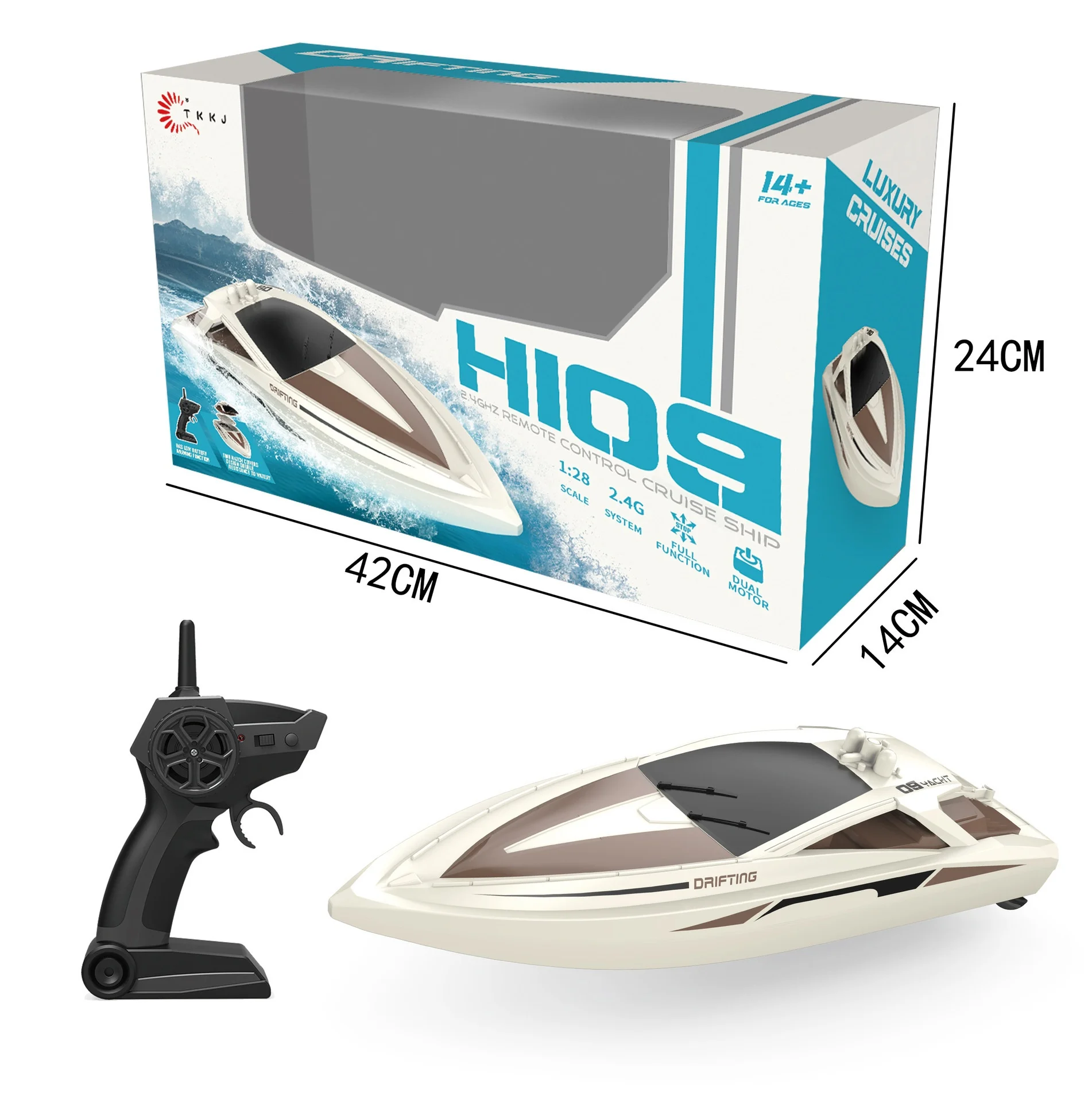 

H109 High Speed Luxury Yacht Model 2.4g Full Proportional Remote Control Dual Motor Drive Waterproof Fully Sealed Design RC Boat