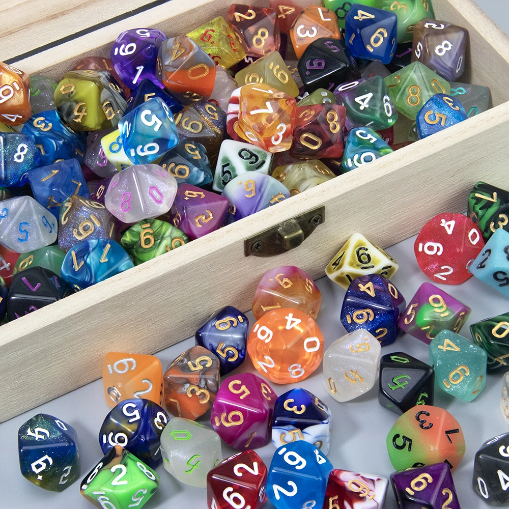 Random Polyhedral 10 Sided Dice Durable Plastic D10 Dice for Table Game Accessories