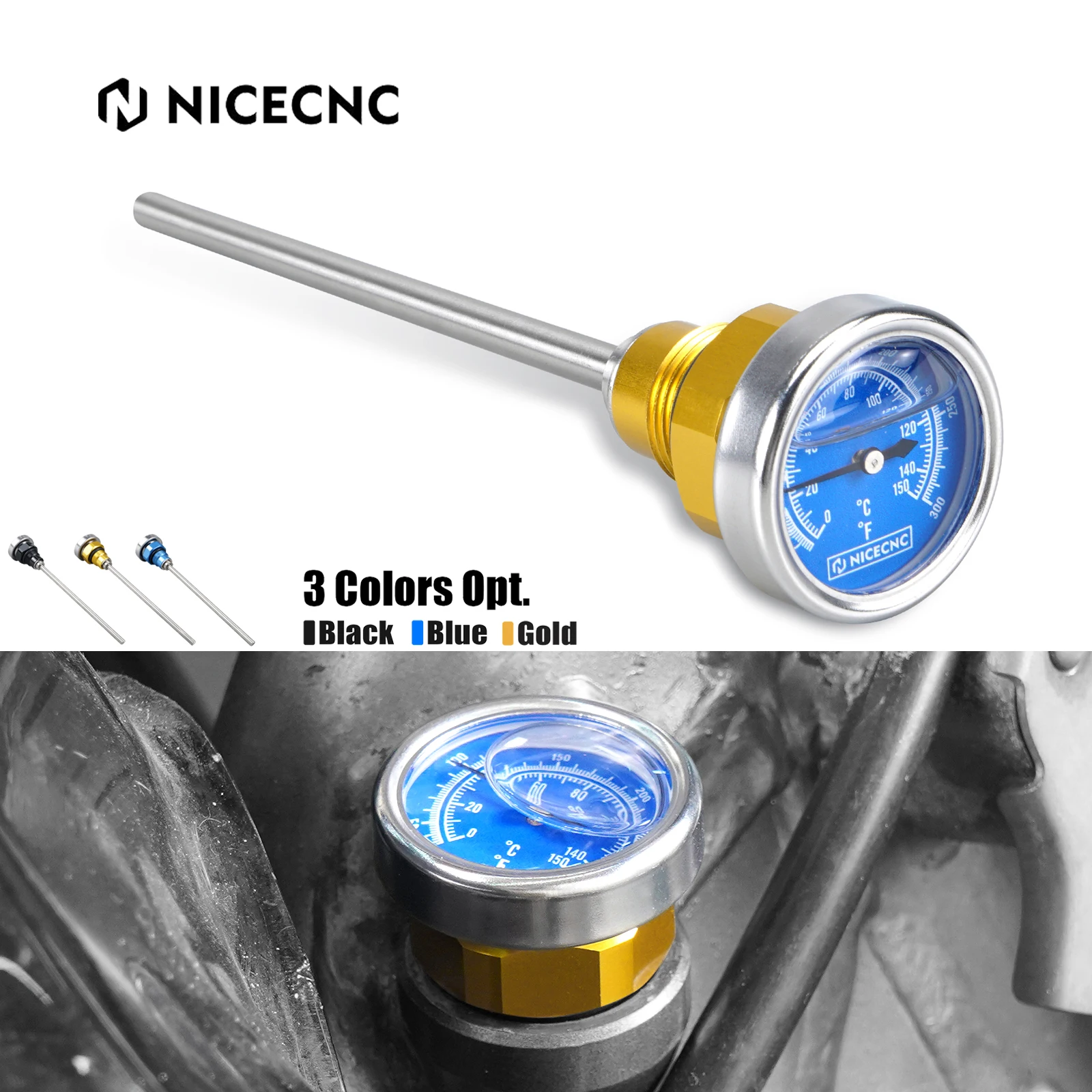 

NiceCNC For Suzuki DRZ400 DRZ400E DRZ400S DRZ400SM 2000-2024 2023 DRZ DR-Z 400 400E 400S 400SM Oil Dipstick w Temperature Gauge