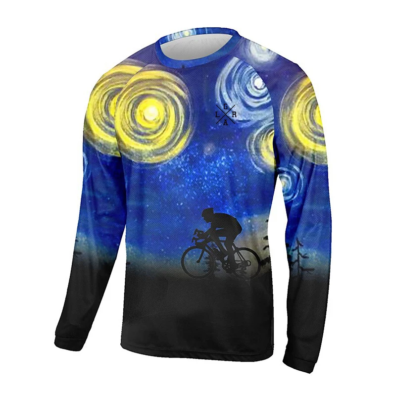 Loose Rider Men\'s Long Sleeve MTB Shirt Cross Country Mountain Bike Enduro Breathable Jersey DH Motorcycle Downhill Jersey