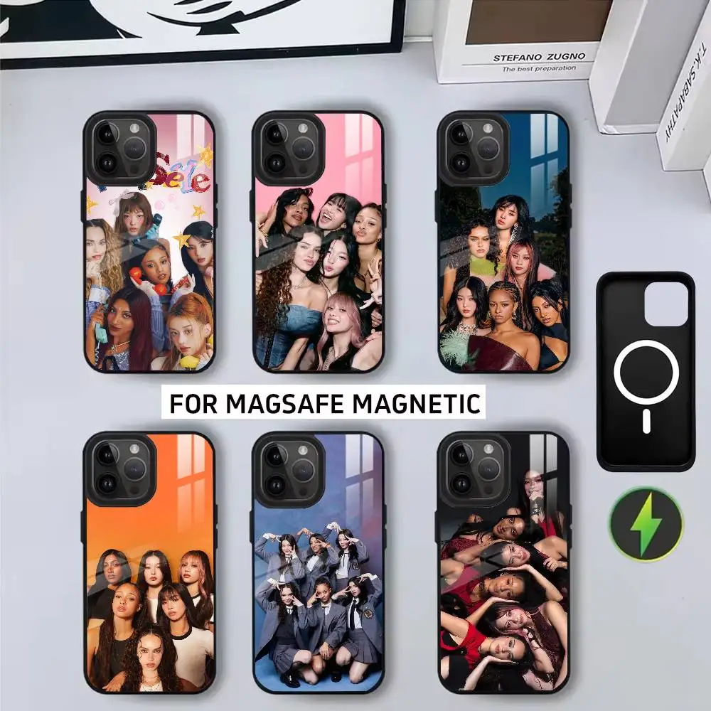 

Hot Music girls K-KATSEYE-ES Phone Case For iPhone17,16,15,14,13,12,11 Plus,Pro Magnetic For Magsafe Wireless Charging