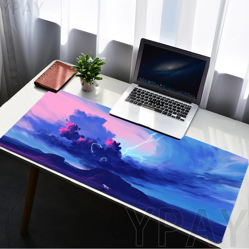 Imagem -02 - Grande Estética Sky Gaming Mousepad Paisagem Mouse Pad Computador Mousepad Almofadas de Mesa Tapetes de Teclado Tapete de Mesa