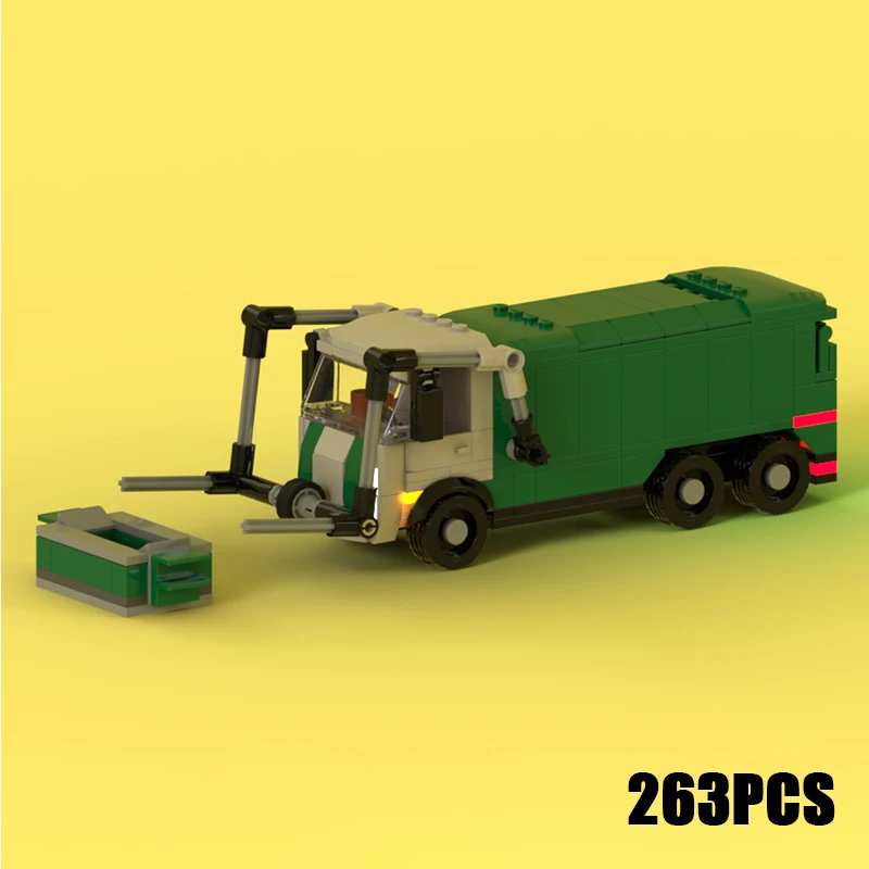 City Cars Model Moc Building Blocks Garbage Truck Model Technology Brick DIY Assembly Construction Toy Holiday Birthday Gifts