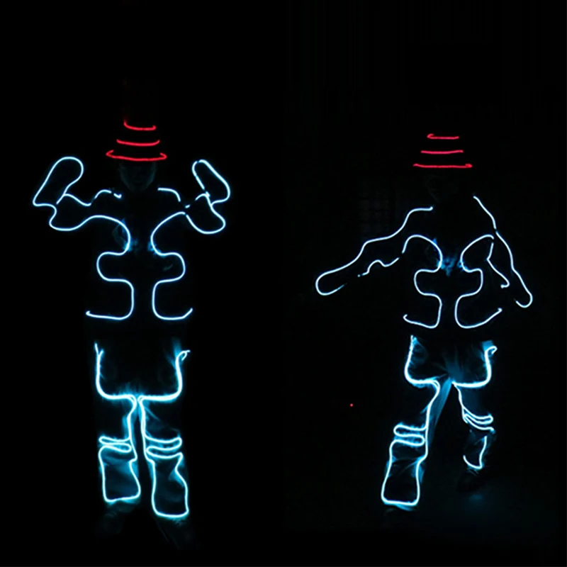 Luminous Electronic Dance Performance Costumes EL Wire Light Up Clothing Stage Outfit DIY Product Fashion Glowing Neon Wear - view 6
