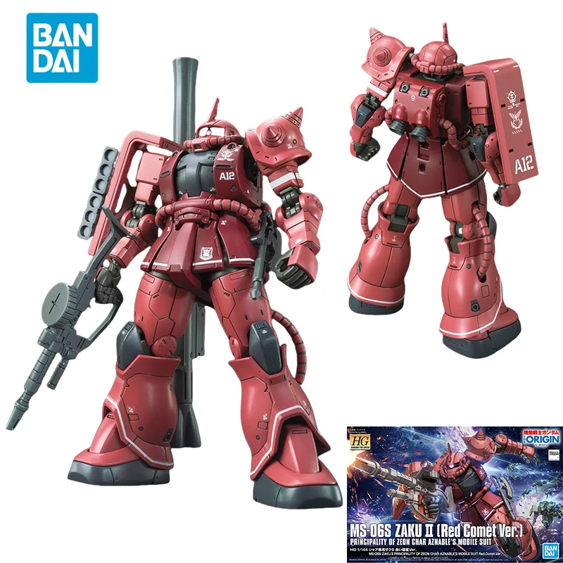 Прямая доставка Bandai Original Anime GUNDAM Модель HG GTO MS-06S ZAKU II Red Comet Ver. Фигурки игрушки для детей