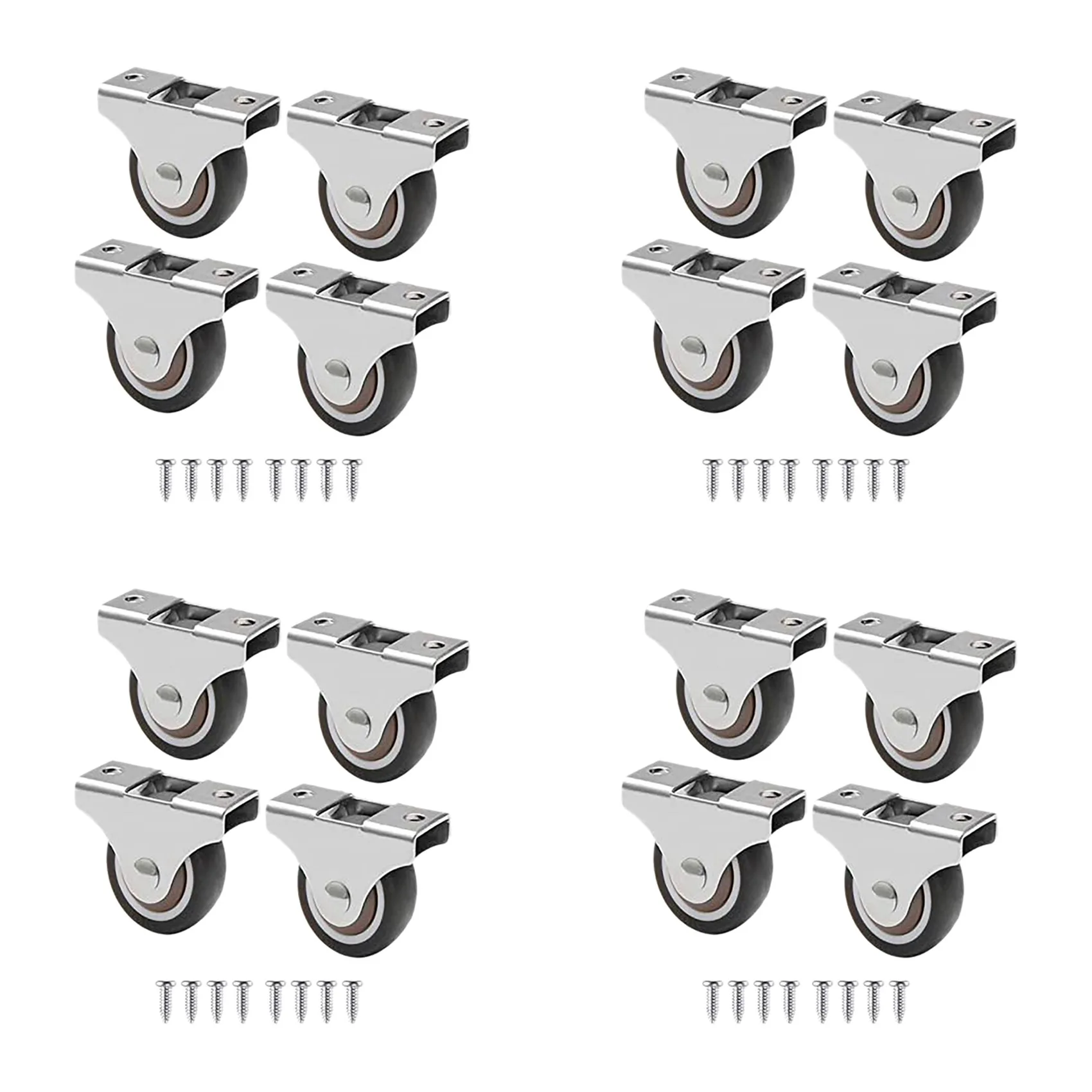16 pces mini rodízios móveis rodízios pequenos 25mm rodízios fixos direcionais rodízios móveis rodízios móveis para Furniture-B61B